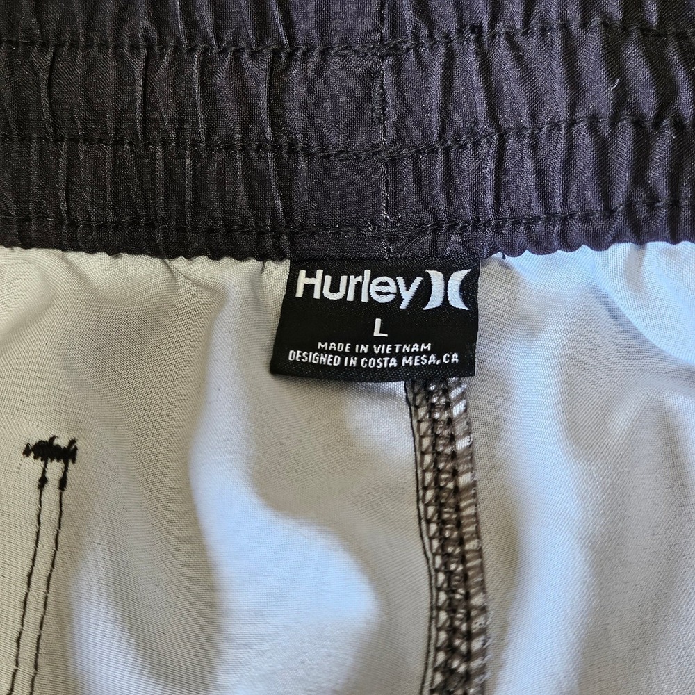 Hurley Men's Cannonball Volley Shorts Black Striped Swim Trunks Size L Gorpcore - Picture 9 of 15